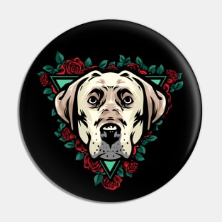 Labrador Dog in rose Pin