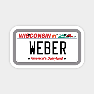 Wisconsin Weber grill vanity license plate Magnet