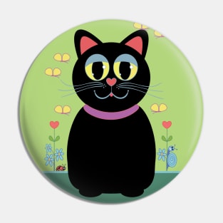 Cat, Butterflies, Lady Bug and a Snail Pin