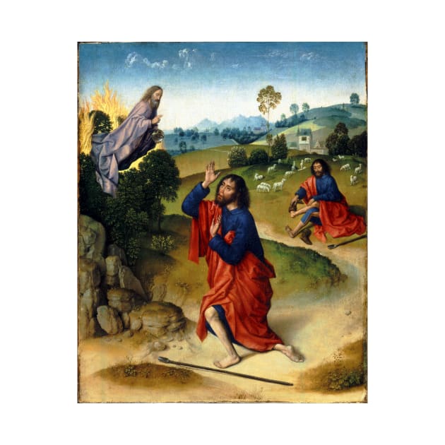 Dierick Bouts the Elder Moses and the Burning Bush, with Moses Removing His Shoes by pdpress