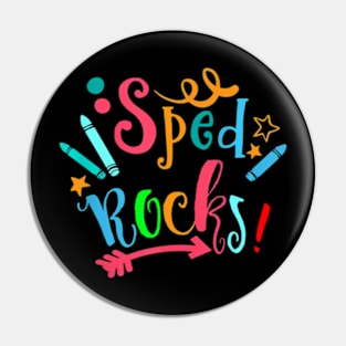 Sped Teacher Sped Rocks Speducator Rainbow Heart Pin