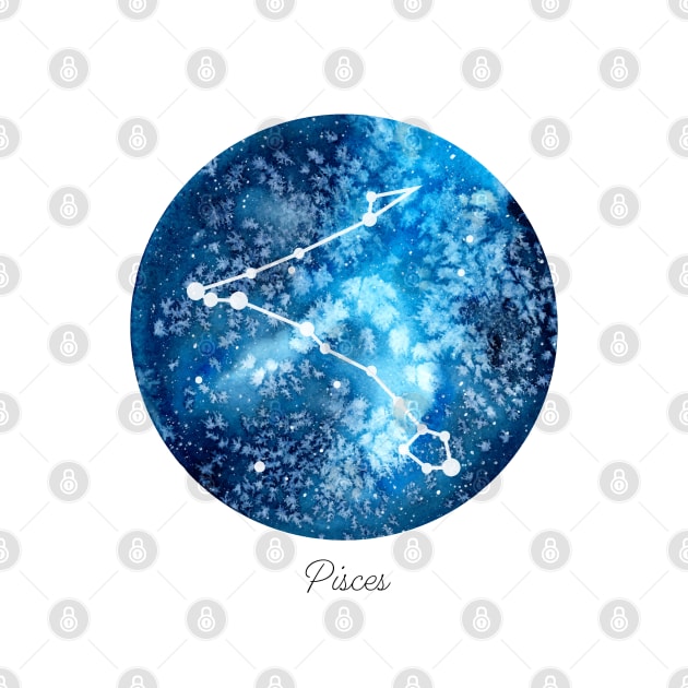 Pisces Constellation | Star Sign | Watercolor by Harpleydesign