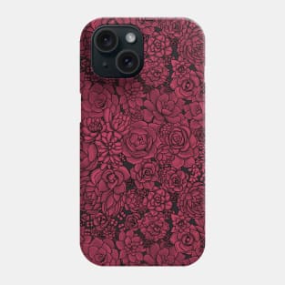 Succulents in Viva Magenta- Color of the Year 2023 Phone Case