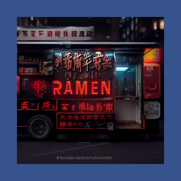 Cyberpunk Tokyo Ramen Food Truck by Grassroots Green