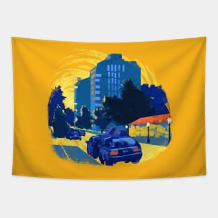 Urban Sunset Tapestry