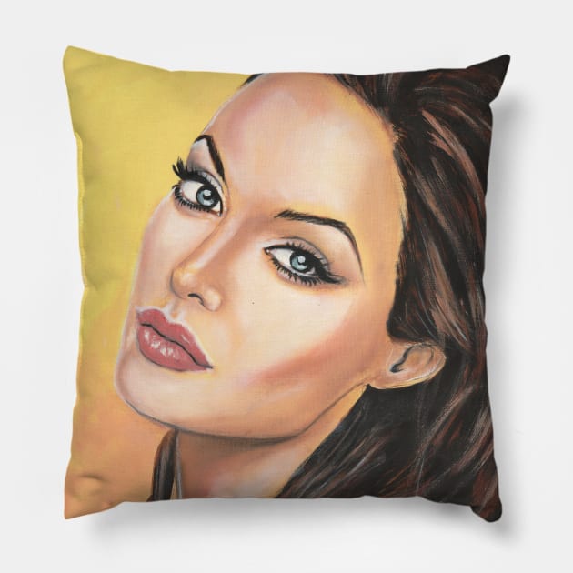 Angelina Jolie Pillow by Svetlana Pelin