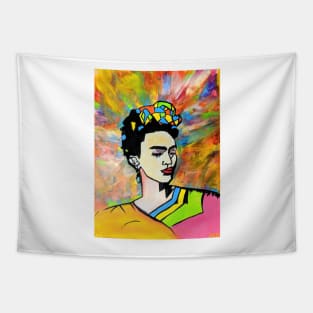 Frida Khalo: colorful and geometric Tapestry