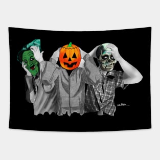 Halloween Mask Trio - colour splash Tapestry