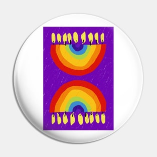 Rainbow Chanukiah Purple Print Pin