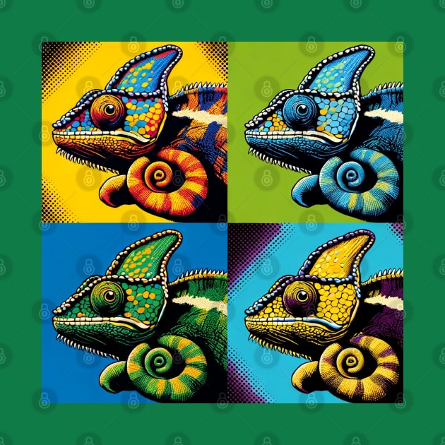 Veiled Chameleon Pop Art - Exotic Reptile by PawPopArt