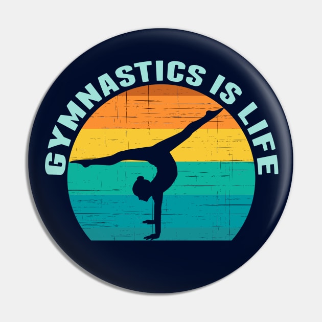 Cute Gymnastics is Life Beach Sunset Pin by epiclovedesigns