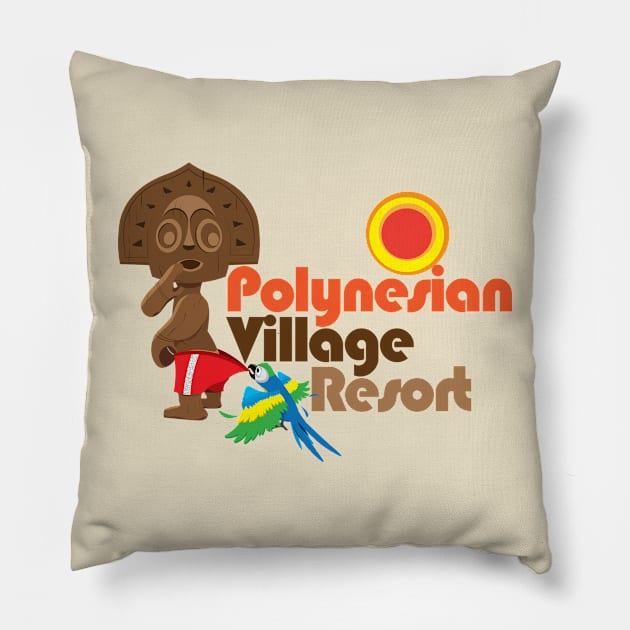 Polynesian Village Cheeky Tiki Pillow by WearInTheWorld