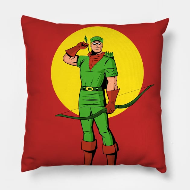 Green Arrow Pillow by Jetnder