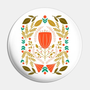 Scandinavian Tulip Folk art florals Pin