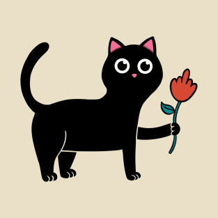 Cat and Flower T-Shirt