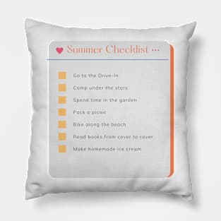 Summer Checklist Pillow