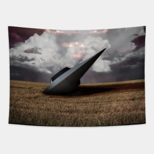 Retro Sci - fi. Crashed UFO Tapestry