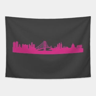 San Francisco skyline pink Tapestry