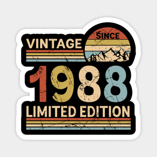 Vintage Since 1988 Limited Edition 35th Birthday Gift Vintage Men's Magnet