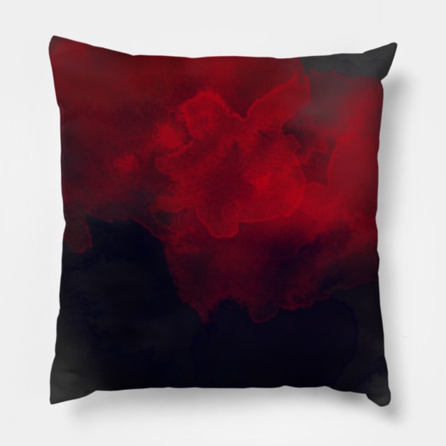 Red and Black smoke Pillow by InspirationalDesign