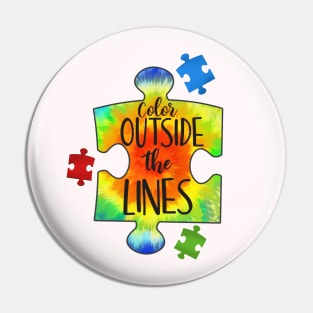 autism multicolor puzzle Pin