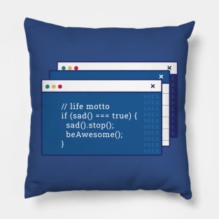 Funny coding computer screen Pillow