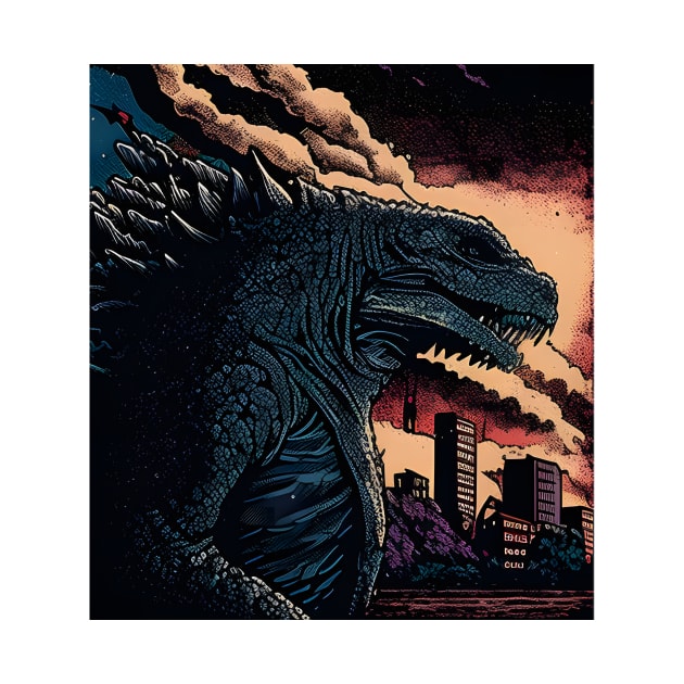 Great Godzilla off Kanagawa - King Kaiju by jordanfaulkner02