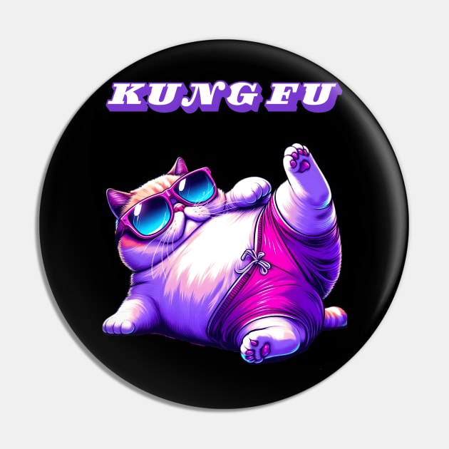 Kung fu cat Pin by NightvisionDesign