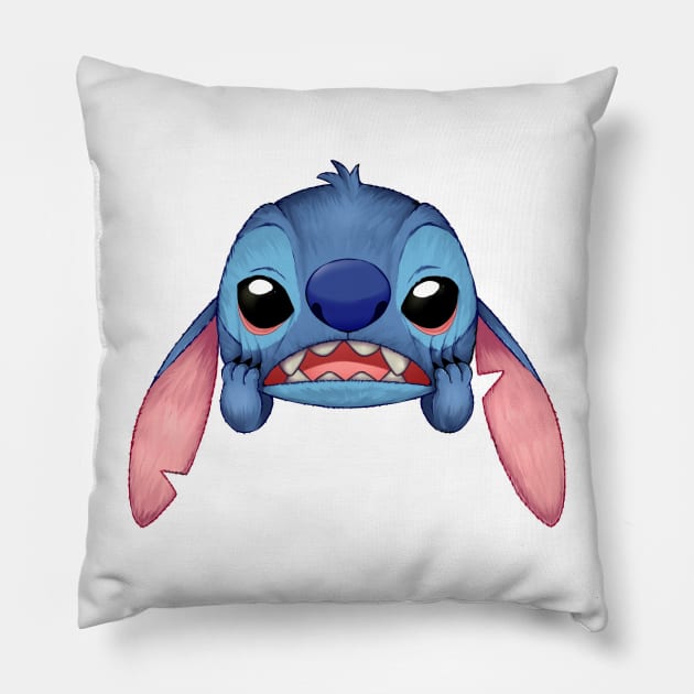 lilo and stitch funny cute stitch frustation Pillow by tessacreativeart