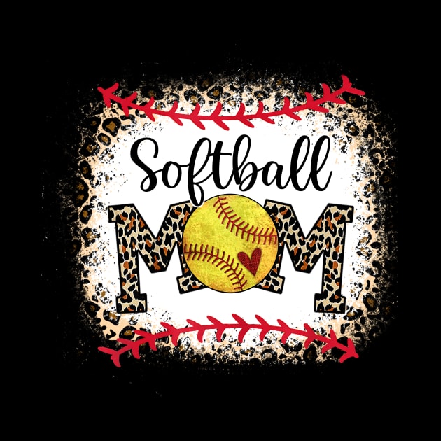 Softball Mom Leopard Funny Baseball Mom Mother's Day 2022 Shirt by WoowyStore