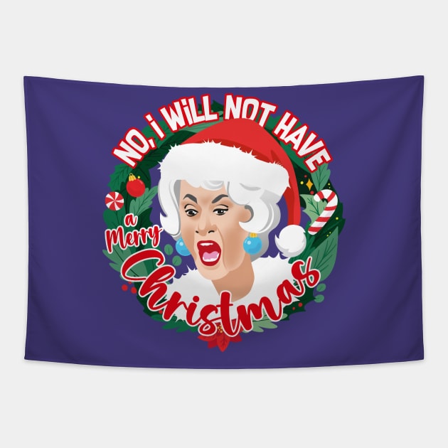 No, I will not have a merry Christmas Tapestry by AlejandroMogolloArt