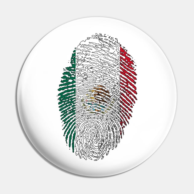 Mexico Flag - Mexican Flag - MX Flag Fingerprint Pin by Printaha