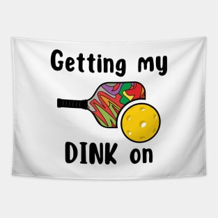 Pickleball Shirt, Day Dinking T-Shirt, Sport TShirt, Funny T-Shirt, Gift or Present, Tennis Tee, Ready for Some Day Dinking Tee Tapestry