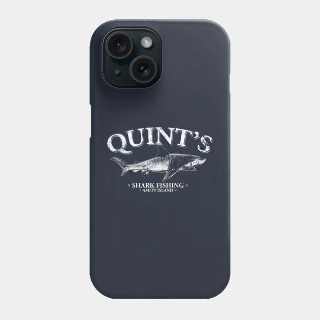 Quint's Shark Fishing - White Phone Case by spicytees