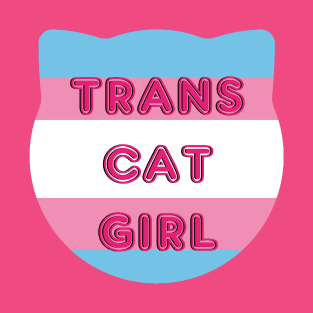 Trans Cat Girl Transgender Flag With Cat Ears Design T-Shirt