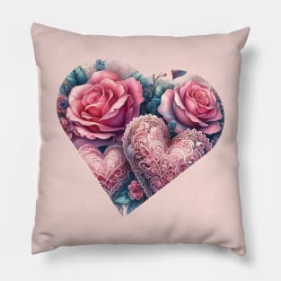 Roseate Embrace Pillow