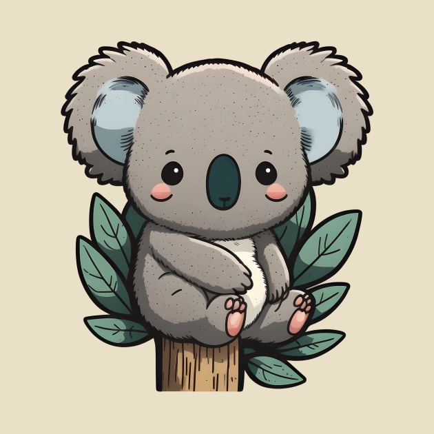 Baby koala sitting on an Eucalyptus waiting for its mom by Cute Planet Earth Mini