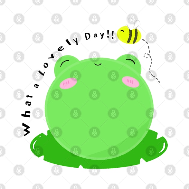 Kawaii DODO the froggie having a lovely day by yudoodliez