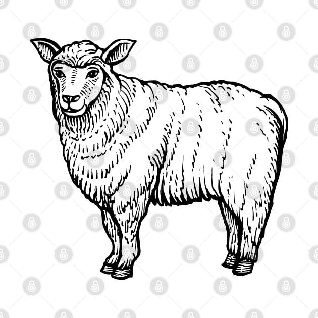 Sheep Hand Drawn by KC Happy Shop