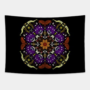 Dungeons and Dragons Beholder Mandala Color Version Tapestry