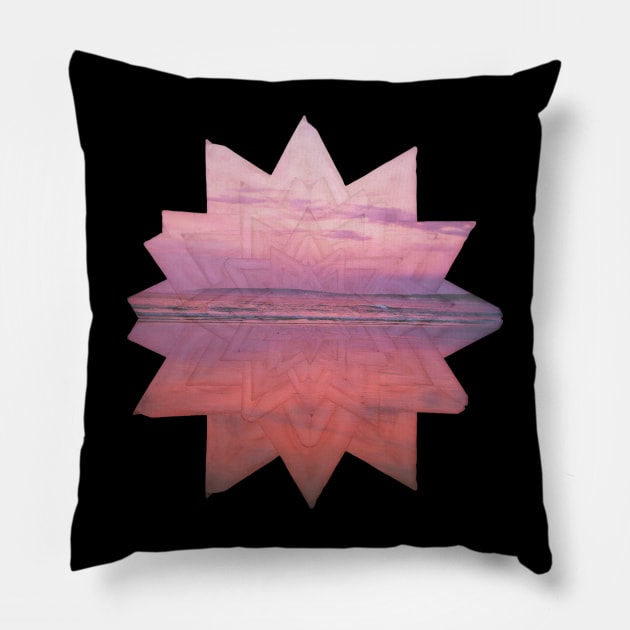 Pink Abstract Sunset Pillow by Geomhectic