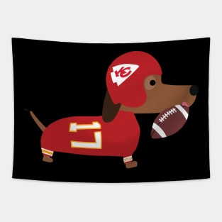 Dachshund Super Bowl Sunday Tapestry