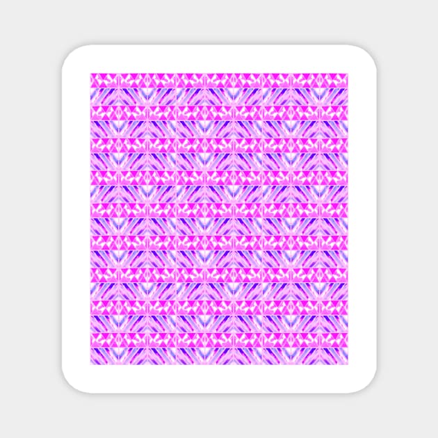 Pink and Purple Geometric Diamonds Pattern Magnet by ZeichenbloQ