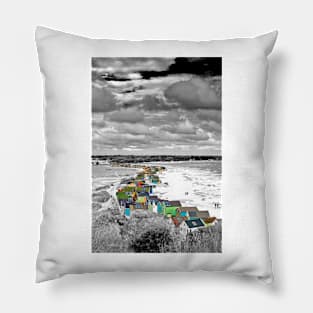 Hengistbury Head Beach Huts Bournemouth Dorset UK Pillow