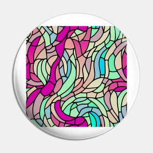 Pastel Garden - Stained Glass Design Art Pin