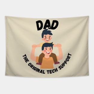 Tech-Savvy Dad: Guiding the Future Generation - Light Colors Tapestry