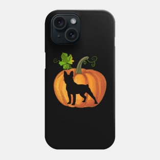 Boston terrier in pumpkin Phone Case