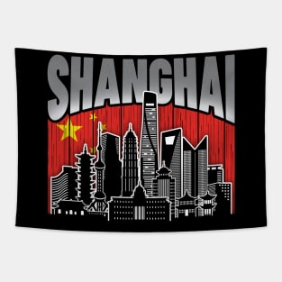 Shanghai China Chinese Flag Tapestry