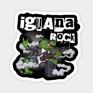 Iguana Rock Cartoon Lizard Rocker Magnet