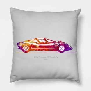 Alfa Romeo 33 Stradale 1967 - Colorful Watercolor Pillow